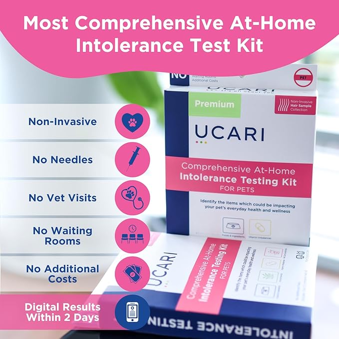 UCARI Pet Sensitivity Test | Screens for 750+ Intolerances | Food & Nutritional Analysis | Painless Home Test Hair Sample Method | Results in 48 Hours | Cats & Dogs