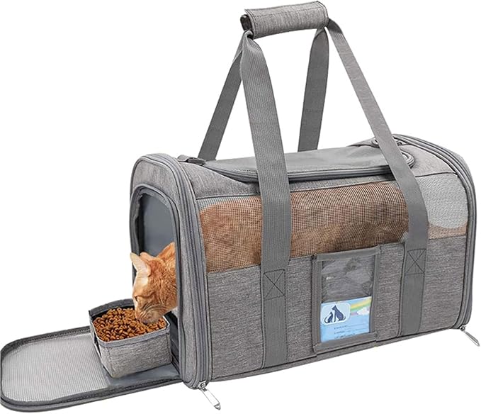 Cat Carrier, Dog Carrier for Small Dog Medium Cats,Pet Travel Bag Puppies up to 15 Lbs,TSA Airline Approved Cat Carrier Soft