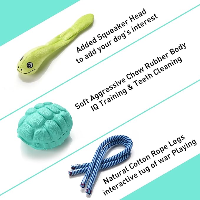 Dental Chew Toys for Aggressive Chewers Large Breed, Tough Dog Toothbrush Toys for Medium Large Dogs Teeth Cleaning (Green(Turtle))