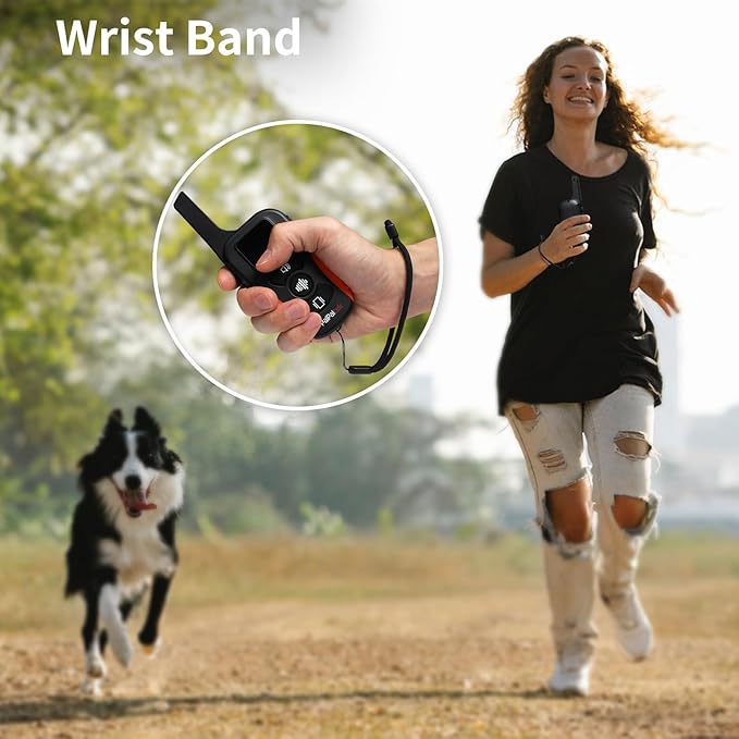 PaiPaitek Dog Vibration Collar with Controller for 2 Dogs No Shock, 9 Types of Beeps and Vibrations, 3300ft Range & Upgraded Waterproof Training Collar for Dogs 5-120lbs - No Prongs