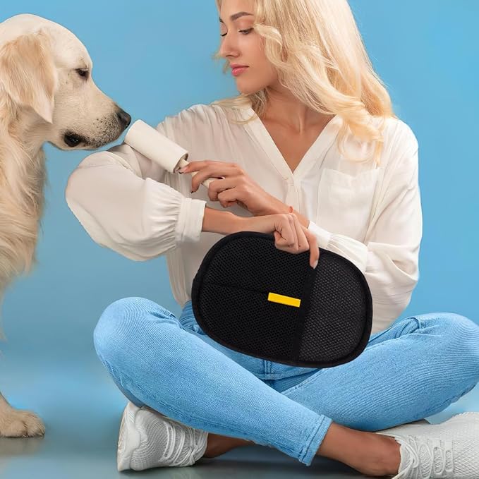 Veemoon Electrostatic Pet Hair Removal Glove, Wearable pet Hair Brush Glove Cat & Dog Grooming Tool - Washable Reusable - Suitable for Furniture Bed Sofa Clothes Carpet Car Seat (6.68 * 8.25 ")