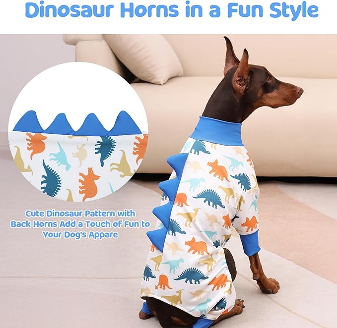 Dog Pajamas Large Size, Big Dog Onesie Clothes, Anti Shedding and Licking, Post Surgery Recovery Pet Pjs, Cotton Soft Material Stretchable Pet Pajamas U-COSP02XXL