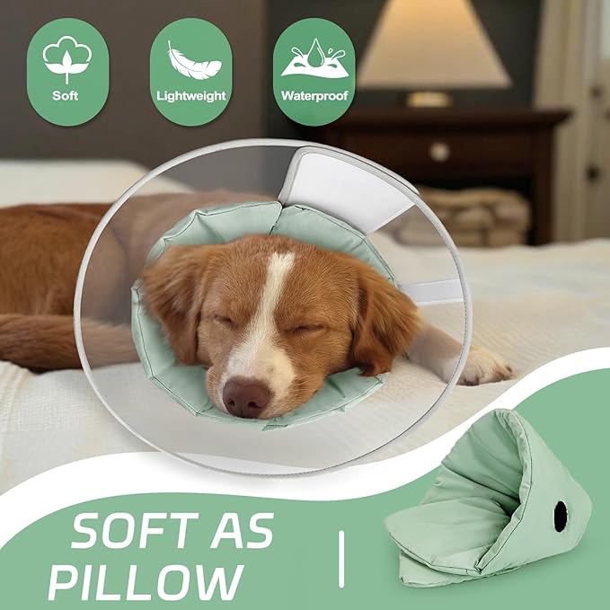 Dog Cone Collar to Stop Licking, Clear Elizabeth Recovery Collar with Soft Pad for Large, Medium, Small Dogs, Pet Head Cone Alternative After Surgery, Neutering, Injury (XL)