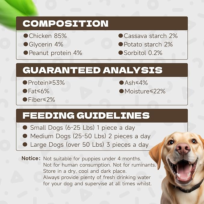 Chicken Jerky Dog Treats, Real Chicken Strips Dog Training Treats Soft Rawhide-Free Chews Healthy Snacks for Small Medium Large Breed 10.54oz