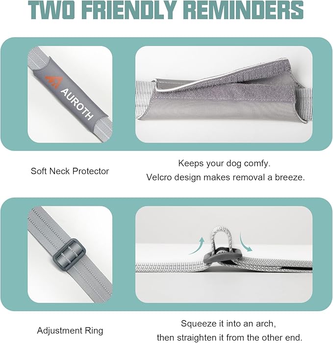 AUROTH Dog Harness No Pull Soft Padded Service Dog Vest, No Choke, Easy On Pet Vest with Handle, Adjustable Reflective Dog Harness for Small, Medium and Large Dogs, Easy Walking and Training