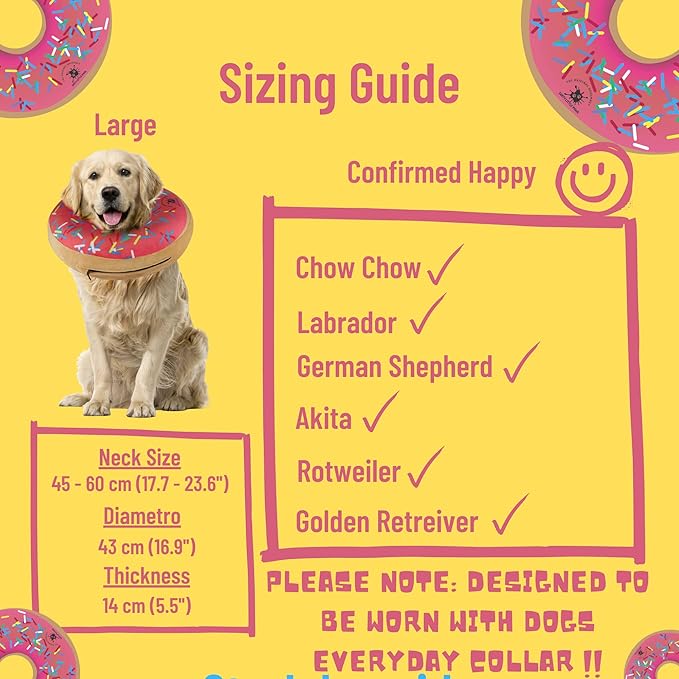 Inflatable Dog Collar | Great Alternative to a Dog Cone | Comfy Recovery Collar for Large Dogs (Pink)