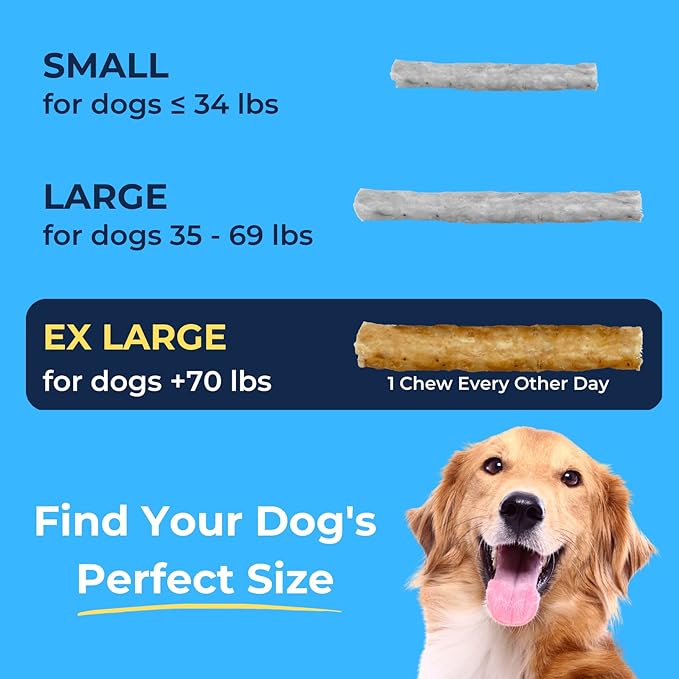 Tartar Shield Soft Rawhide Chews | Safe Dental Treats for Large Dogs | Vet VOHC Approved | Daily Bone Cleans Teeth & Gums Fresh Breath Oral Health Support | USA Made | (XL Dogs / 12 Count)