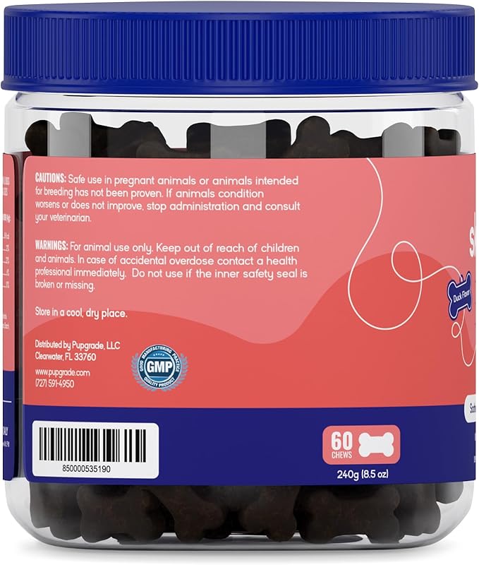PupGrade Skin & Coat Soft Chew Supplement for Dogs – Supports Healthy Skin, Coat, and Immune Function - Rich in Natural Fish Oil, Omega Fatty Acids, and Vitamins – 180 Soft Chews