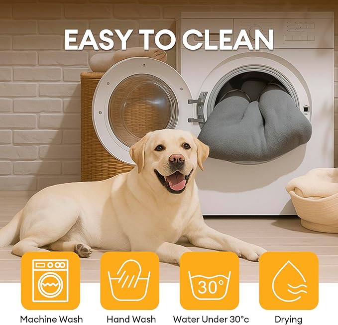 FUNNY FUZZY Dog Bed Crate Pad Mat, Washable Reversible Pet Floor Mats,Fluffy Kennel Pad for Large Sized Dog,Indoor Cats,Sleeping Mattress, 35.4" × 22.8", Light Grey