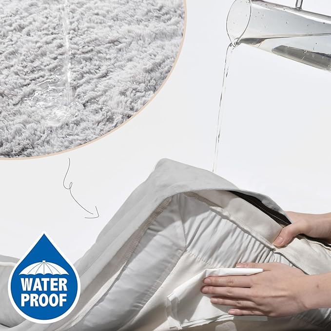 Comfort Expression Orthopedic Dog Bed for Medium Dogs 28x19 Inch, Waterproof Egg Crate Foam Medium Pet Bed with Removable Bolsters, Dog Couch with Washable Cover & Non-Slip Bottom, Gery White