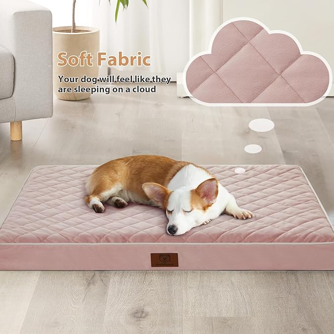 WNPETHOME Orthopedic Dog Bed Medium Size Dog, Waterproof Medium Dogs Bed with Removable Washable Cover, Multi-Needle Quilting Dogs Crate Bed