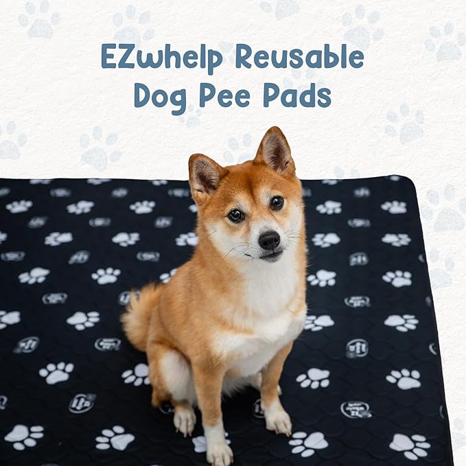 EZwhelp Reusable Dog Pee Pads, Washable Waterproof Mats for Dog Potty Training or Whelping Pads, 39x39 Inch, 2 Pack