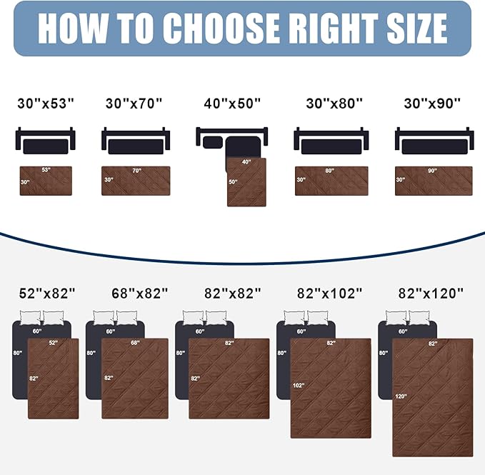 Smiry Waterproof Dog Blanket, Reversible Dog Bed Cover Pet Blanket, Soft Pet Couch Covers for Sofa Washable, Bed Couch Sofa Furniture Protector for Puppy Cat Kids (30"x90", Chocolate/Dark Grey)