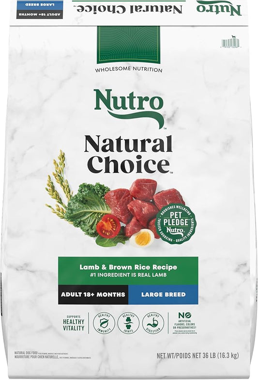 Nutro Natural Choice Adult Large Breed Dry Dog Food, Lamb and Brown Rice Recipe, 36 lbs.
