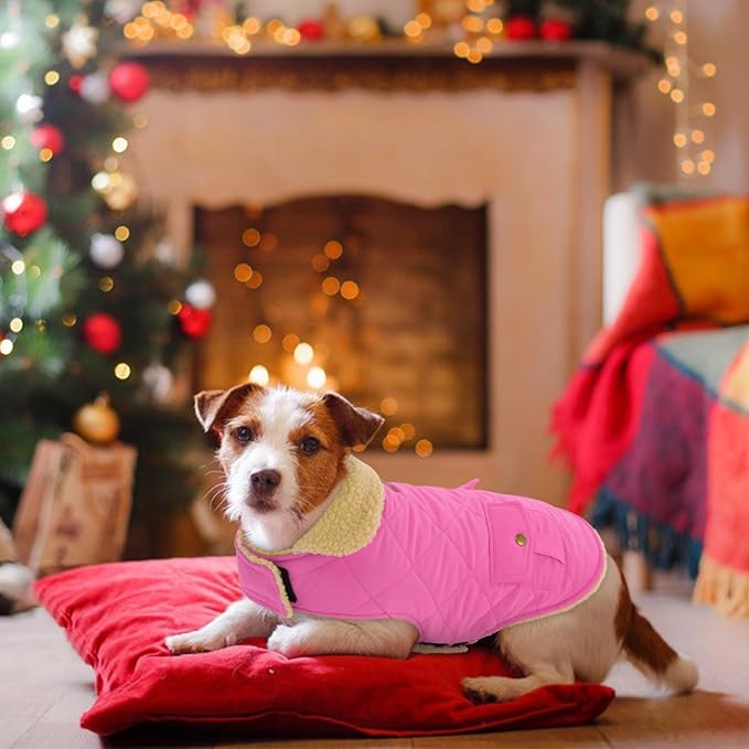 Warm Extra-Large Dog Coat, Pink XL Windproof Cold Weather Snow Jacket for Golden Retriever, Labrador Retriever, Husky