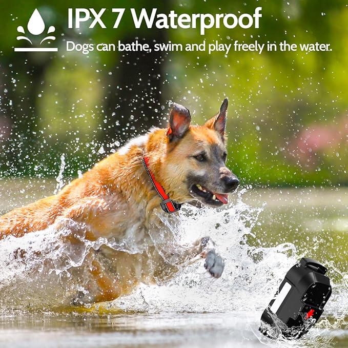 Dog Training Collar Electric Dog Collar with 4 Training Modes and Rechargeable Remote Waterproof Range 3300Ft for Small Medium Large Dogs(Red)