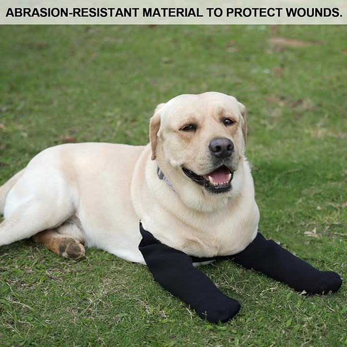 yreoner Dog Recovery Socks - Waterproof Non-Slip Boots for Wound Protection & Anti-Licking, Post-Surgery Care and Skin Condition Protection (Black, 2XL)