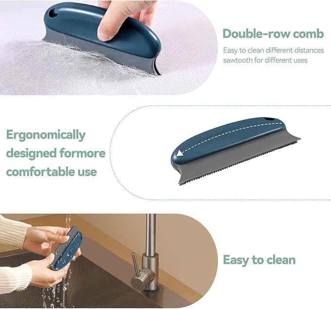 Pet Hair Remover Tool 4-Pack, Dog Cat Hair Remover with 1PCS Pet Grooming Glove, Lint Shaver Cleaner Pro, Portable Carpet Scraper for Carpets, Clothes, Car Mats, Couch, Pet Bed, Furniture