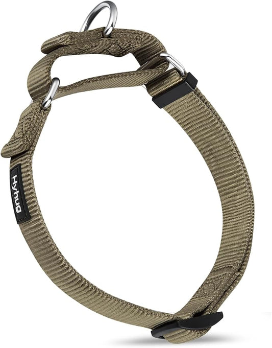 Premium Upgraded Durable Nylon Anti-Escape Martingale Dog Collar for Medium Boy and Girl Dogs Comfy and Safe - Walking, Professional Training, Daily Use. (Medium, Military Green)