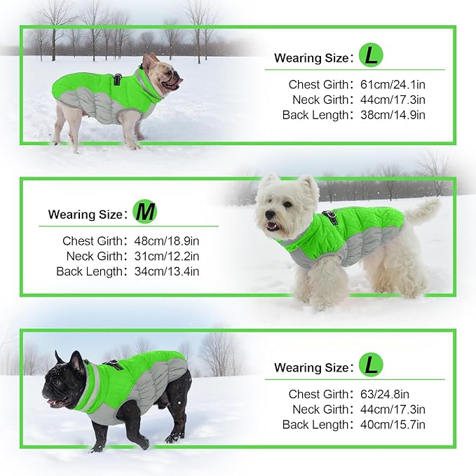 Warm Dog Jackets for Small Dogs, Waterproof Dog Coat with Harness Built in, Zipper Clousure, Fleece Lining for Cold Weather, Small Pet Winter Clothes for Shih Tzu, Yorkshire, Bichon - S