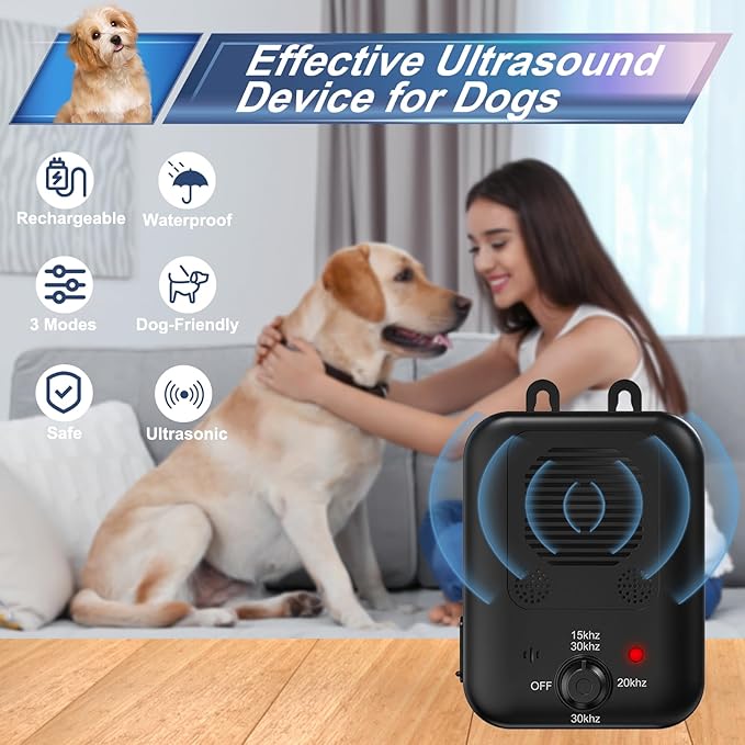 Anti Barking Devices, 2 Pack Auto Barking Control Devices with 3 Modes, Rechargeable Ultrasonic Dog Barking Deterrent Devices Bark Box, Effective Stop Barking Dog Devices for Indoor & Outdoor UseL8