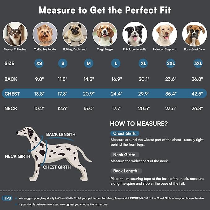 Queenmore Dog Jackets for Large Dogs, Dog Coat with Harness Built in,Waterproof Dogs Coats with Zipper On Back,Warm Fleece Lining Cold Weather Pet Coats with Furry Collar for Labrador,Blue,XL