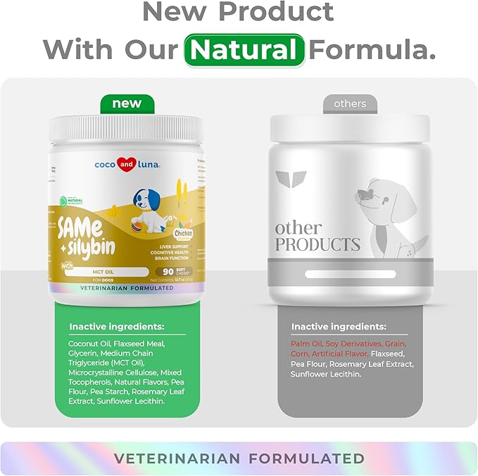 Same for Dogs - 90 Soft Chews - S-Adenosyl-L-Methionine, Liver Supplement - Brain Health, Promotes Cognitive Support, Liver Support (Same & Silybin Soft Chews)