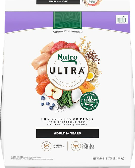 Nutro Ultra Adult Dry Dog Food with a Trio of Proteins from Chicken, Lamb and Salmon, 30 lb Bag