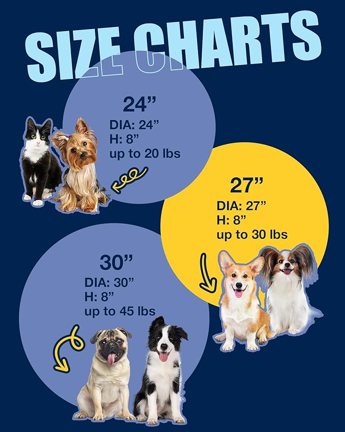 Pet Soft Small Dog Bed Cat Bed with Cover Cave - Round Calming Dog Beds Washable Cuddler Puppy Beds for Small, Medium Dogs and Cats (Grey, 24")