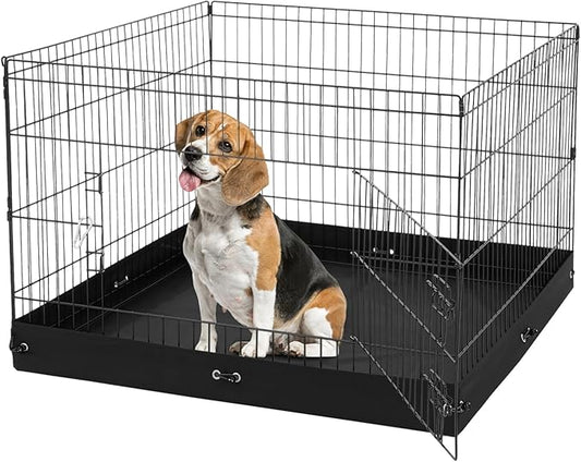 VEVOR Dog Playpen, 4 Pcs 24 x 36 in Panels Foldable Metal Pet Exercise Pen, Dog Fence Indoor and Outdoor Pen with Door and 600D Oxford Fabric Bottom Pad, for Dogs, Cats and Other Small Animals