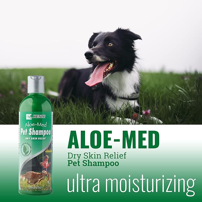 Kenic Moisture Rich Aloe-Med Pet Shampoo, Made in USA with Naturally Derived Ingredients, Soap & Paraben Free, pH Balanced