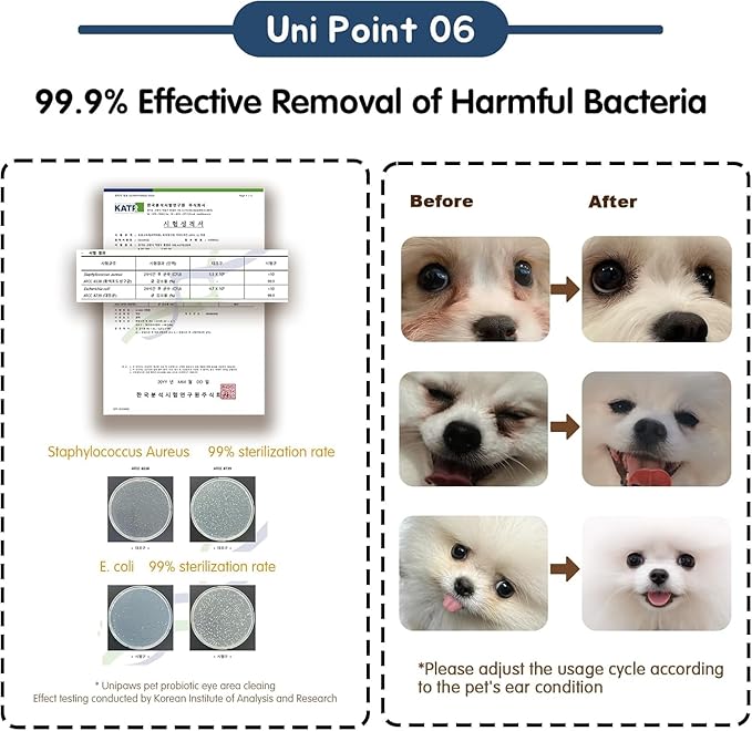 UNIPAWS Pet Tear Stain Remover & Eye Area Cleaner – Vet-Recommended Grooming Solution for Dogs & Cats – Reduces Stains, Comforts Watery, Itchy Eyes – Probiotic & Plant-Based Formula, 5.1 fl oz