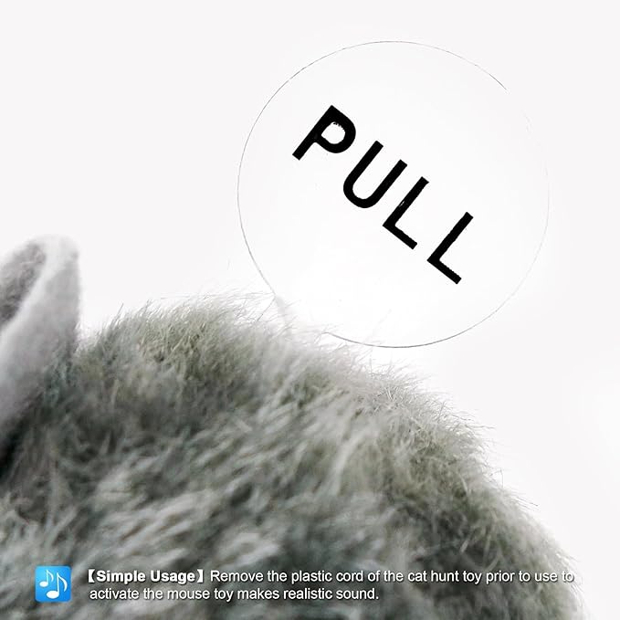 TTcat 2Pcs Catnip Matatabi Silvervine Mice for Cats and Kittens,Interactive Cat Mice Toy,Melody Chaser Cat Play Squeaking Mice.