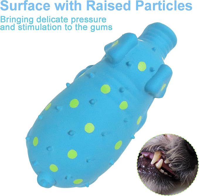 Squeaky Pig Dog Toy That Oinks, Latex Pig 7.3 in Grunting Dog Toys, Durable Dog Chewing Toys for Small Medium Large Dogs (Blue, 1 Pcs)