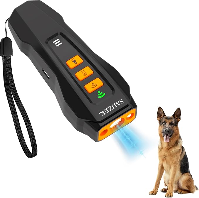 Ultrasonic Dog Barking Deterrence Device, Dog Training Tool, Animal Trainer, Rechargeable Anti-Barking Device, Suitable for Both Indoor and Outdoor Use, Black