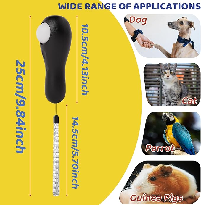 Dog Training Clickers with Wrist Strap, Training Clicker for Pet Like Dog Cat Horse Bird Dolphin Puppy, Big Buttons and Loud Sound (Black)