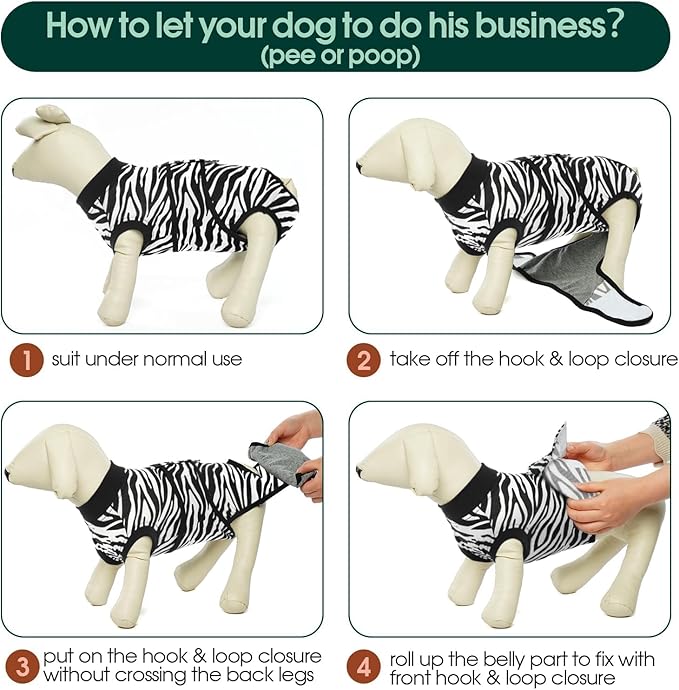 Kuoser Dog Surgery Recovery Suit, Recovery Suit for Female Male Dogs, Dog Onesie After Surgery Spay Neuter, Anti-Licking Pet Surgical Recovery Snugly Suit, Bodysuit for Abdominal Wounds Skin Disease