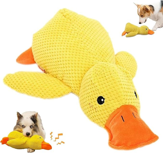 Mellow Dog Calming Duck, 2025 New Yellow Duck Dog Toy, The Mellow Ducks Calming Pillow, Dogs Ducks Toy with Quacking Sound for Indoor Dogs (Yellow)