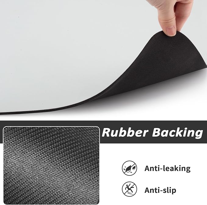 Pet Feeding Mat - Absorbent Dog Mat for Food and Water, No Stains Cat Bowl Mat, Easy to Clean Pet Placemats, Quick Dry Dog Water Dispenser Mat for Messy Drinkers | Light Grey 12"x 19"