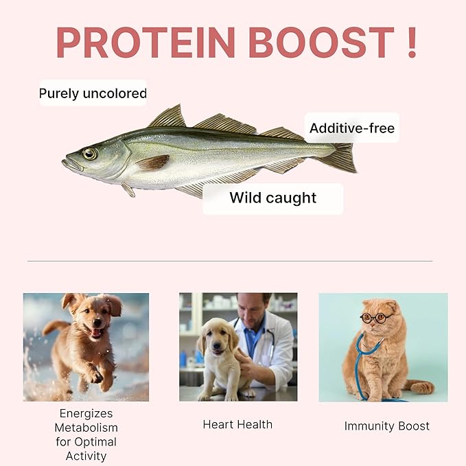 Puppyluv Freeze Dried Pollock Dog & Cat Treats, Wild Caught, Single Ingredient, Natural High Protein & Fish Oil, Grain Free, Gluten Free, 3.0oz x 3p