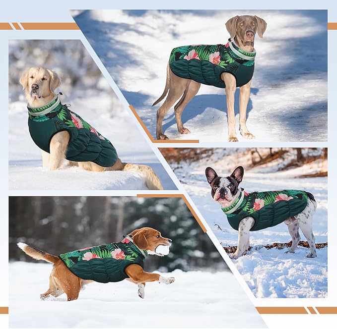 Dog Jackets for Large Dogs, Large Dog Winter Coat, Pet Cold Weather Coats, XXXL Pet Jacket with D-Ring, Waterproof Coat with Back Zipper,Snowsuit Labrador German Shepherd Doberman,XXXL