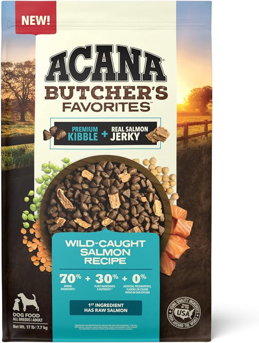 ACANA Butcher’s Favorites Grain-Free Dry Dog Food Wild-Caught Salmon Recipe 17lb Bag