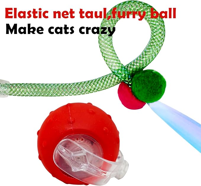 Interactive Cat Toys for Indoor Cats, 3rd Generation Agility Mobile Cat Ball with Flexible Mesh Tail, Automatic Kitten Toy, for Bored Indoor Adult Cats.