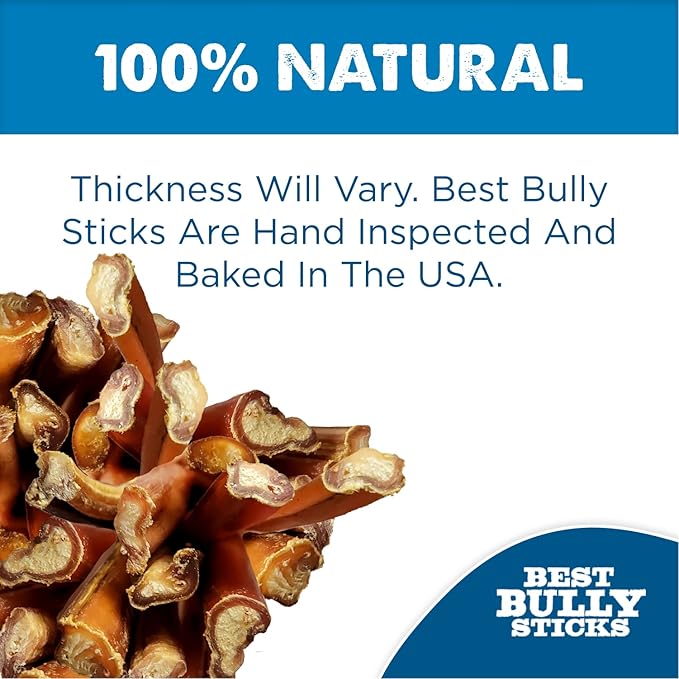 Best Bully Sticks 4 Inch Bully Sticks - 16 oz (Pack of 1) - 100% Natural Grass-Fed, Grain and Rawhide Free, Ideal for Small or Young Canines