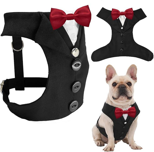 AVERYDAY Dog Tuxedo for Wedding Outfit, Dog Suit and Tie Costumes for Birthday, Halloween, Cosplay, Christmas Party, Pet Formal Wear with Bowtie, Tux for Medium Large Dogs, Bulldog, Labrador, Husky