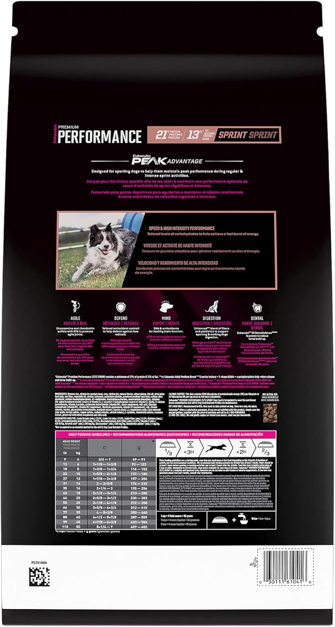 Eukanuba Adult Premium Performance 21/13 Sprint Dry Dog Food, 4.5 lb Bag