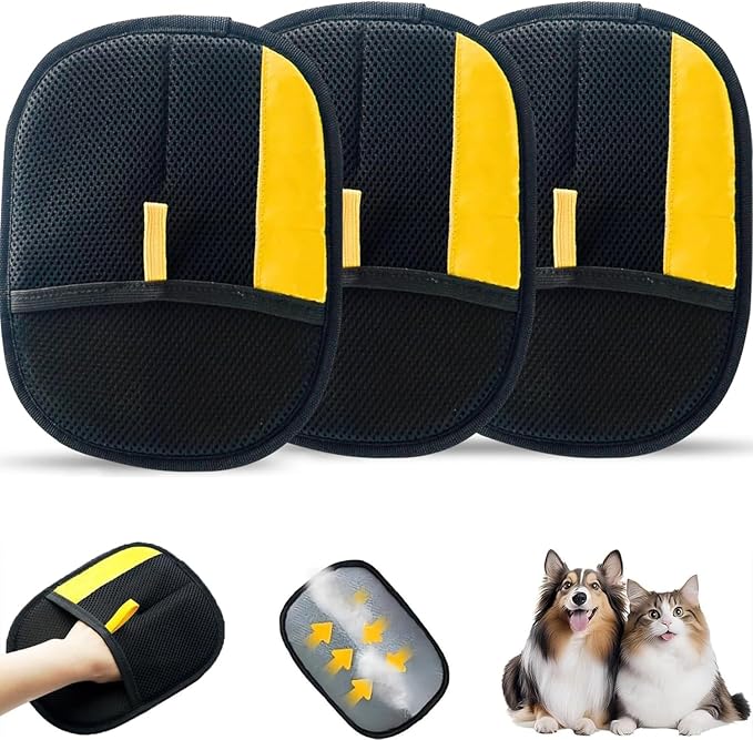 Electrostatic Pet Hair Remover Glove,Magic Brush Pet Hair,Sniffy Universe Dog Brush,Pet Hair Removal Gloves for Pet Hair,Reusable Cat & Dog Hair Remover for Carpet, Curtain(3pcs)