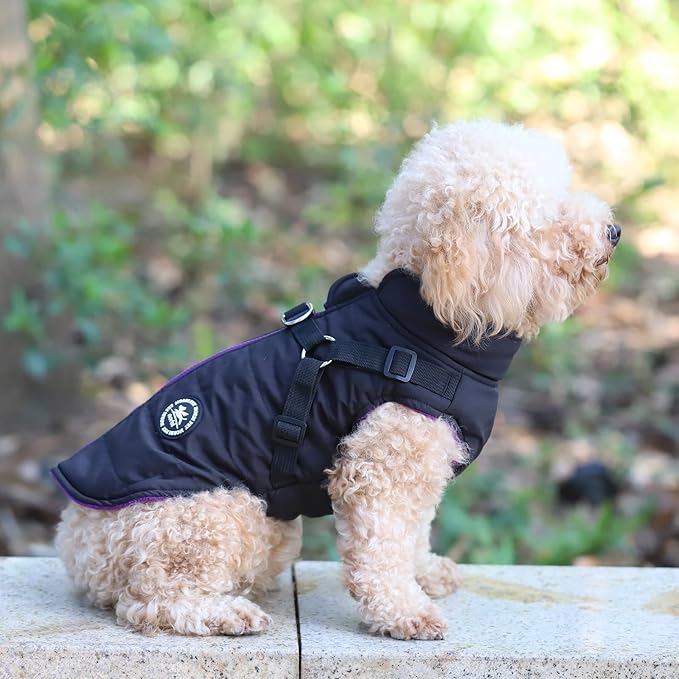 Norbi Dog Coat - Winter Jacket with Built-in Harness, Adjustable Warm Coats for Small to Large Dogs, Perfect for Cold Weather