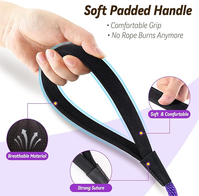 lynxking Check Cord Dog Leash Long Lead Training Tracking Line Comfortable Handle Heavy Duty Puppy Rope 10ft 15ft 30ft 50ft for Small Medium Large Dog