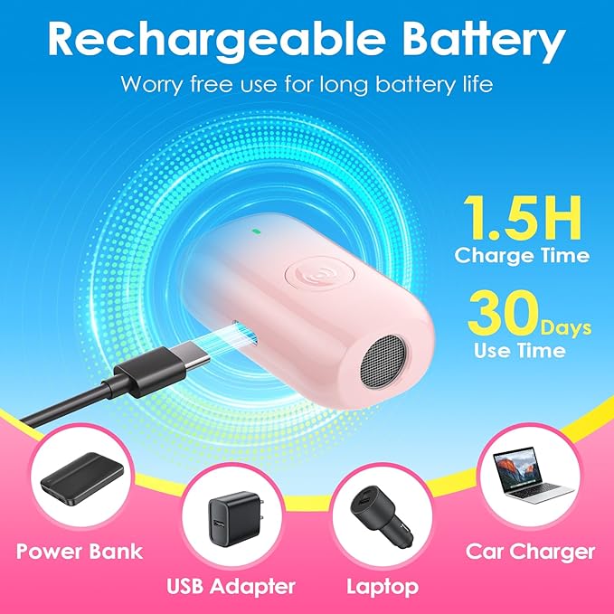 Mini ultrasonic dog bark deterrent device, effectively stops unwanted barking with 50ft Long Range,pain free training & behavior aid for indoor/outdoor use,rechargeable portable dog barking stopper